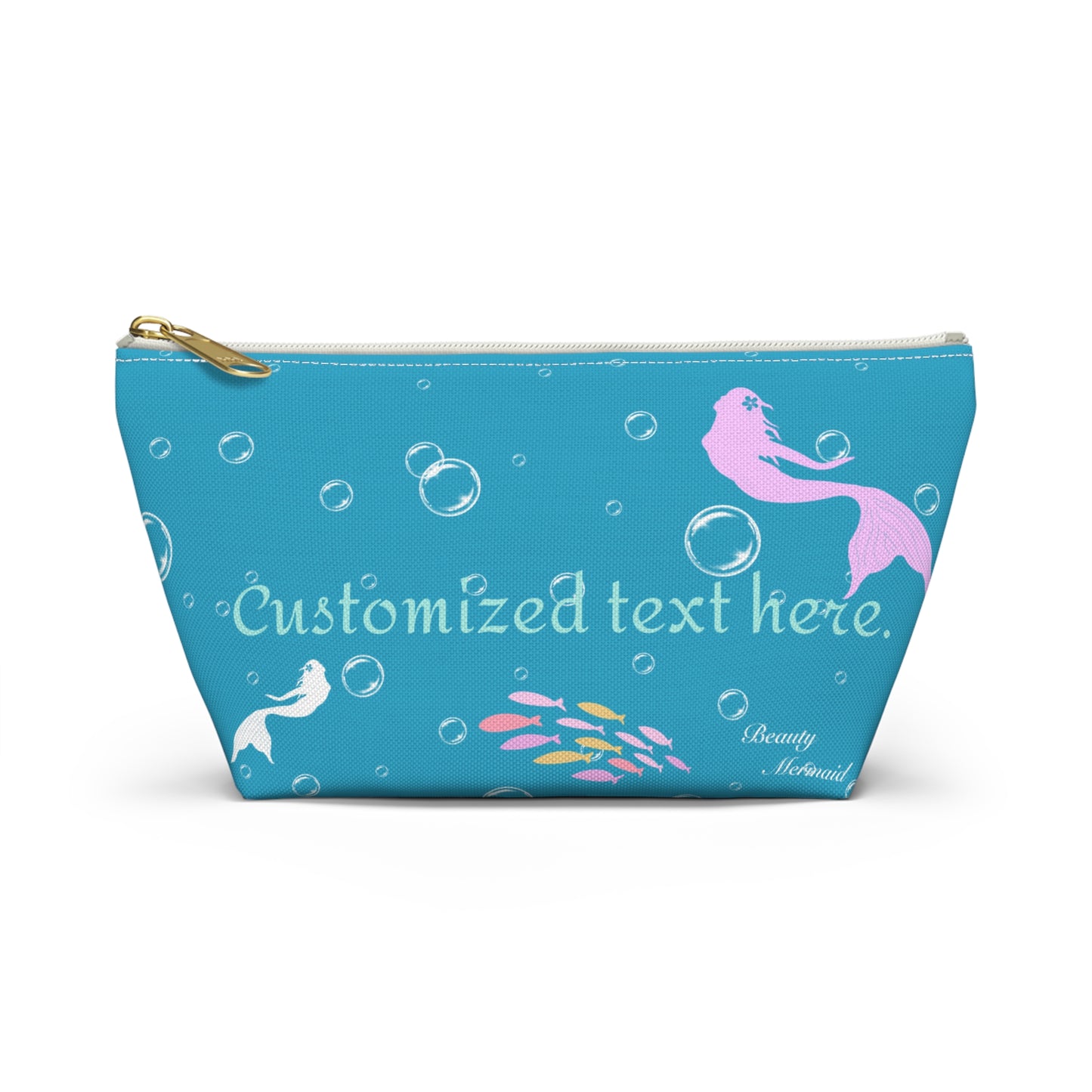 Personalized Mermaid Blue Ocean Pouch