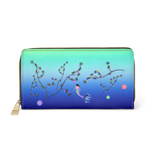 Mermaid Deep Blue Sea Zipper Wallet