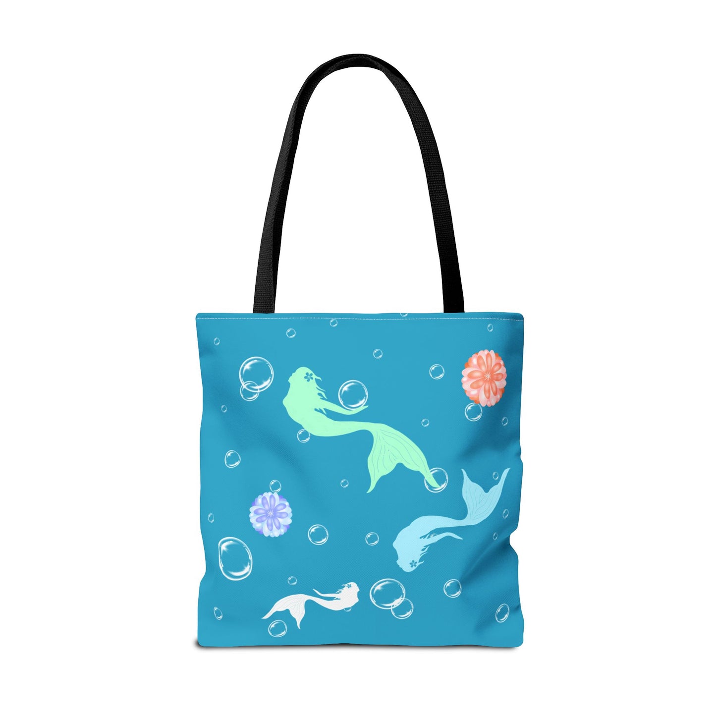 Personalized Floral Mermaid Tote Bag