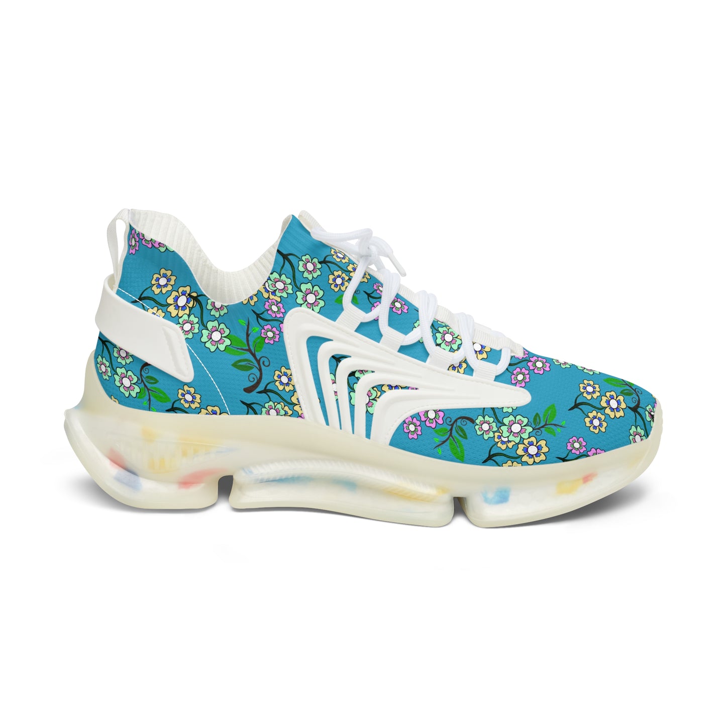 Flower Women's Mesh Sneakers Turquoise