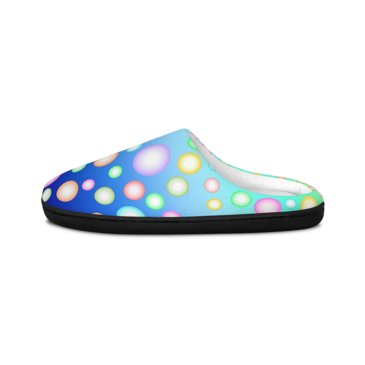 Shiny Bubbles Blue Women's Indoor Slippers