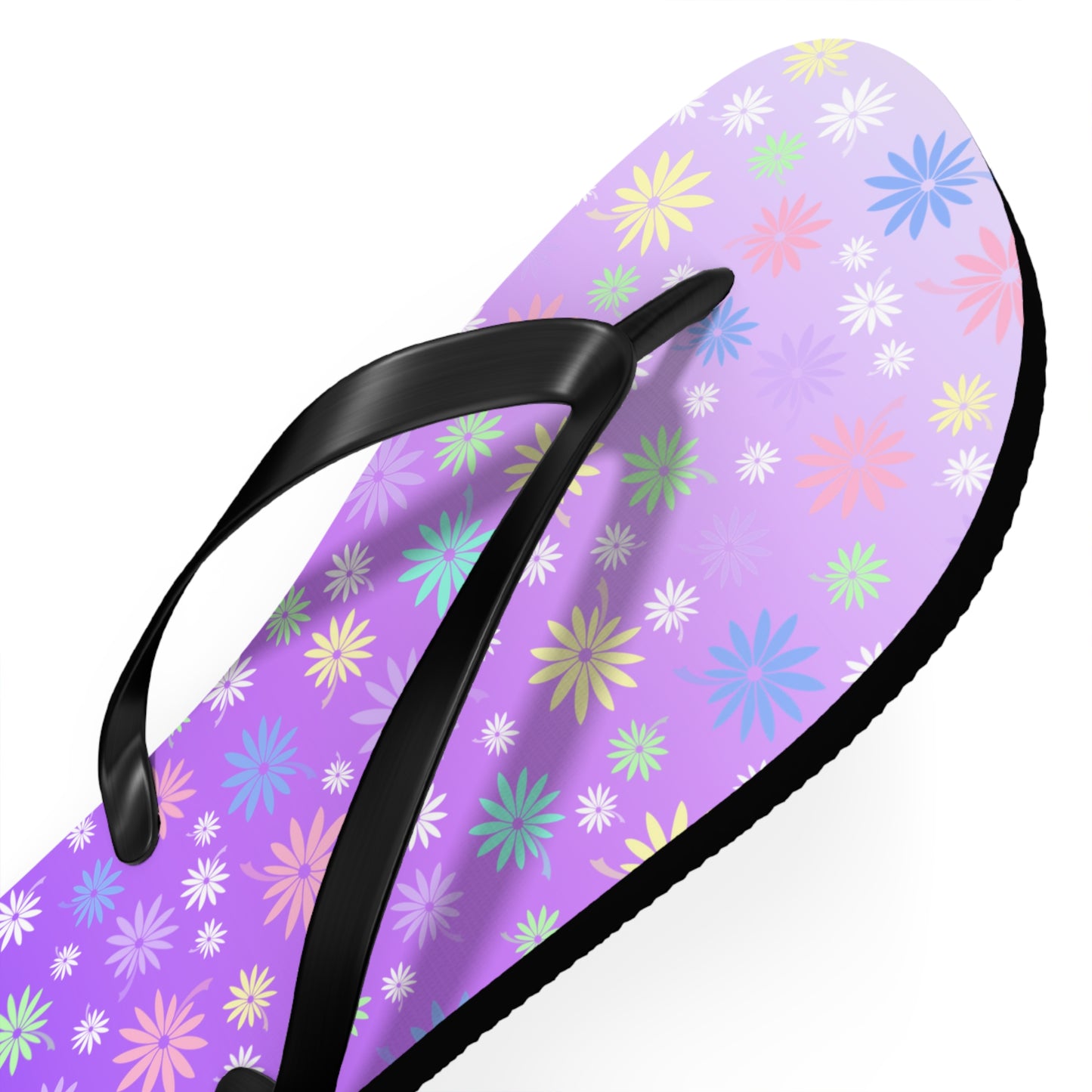 Colorful Flowers Purple Flip Flops