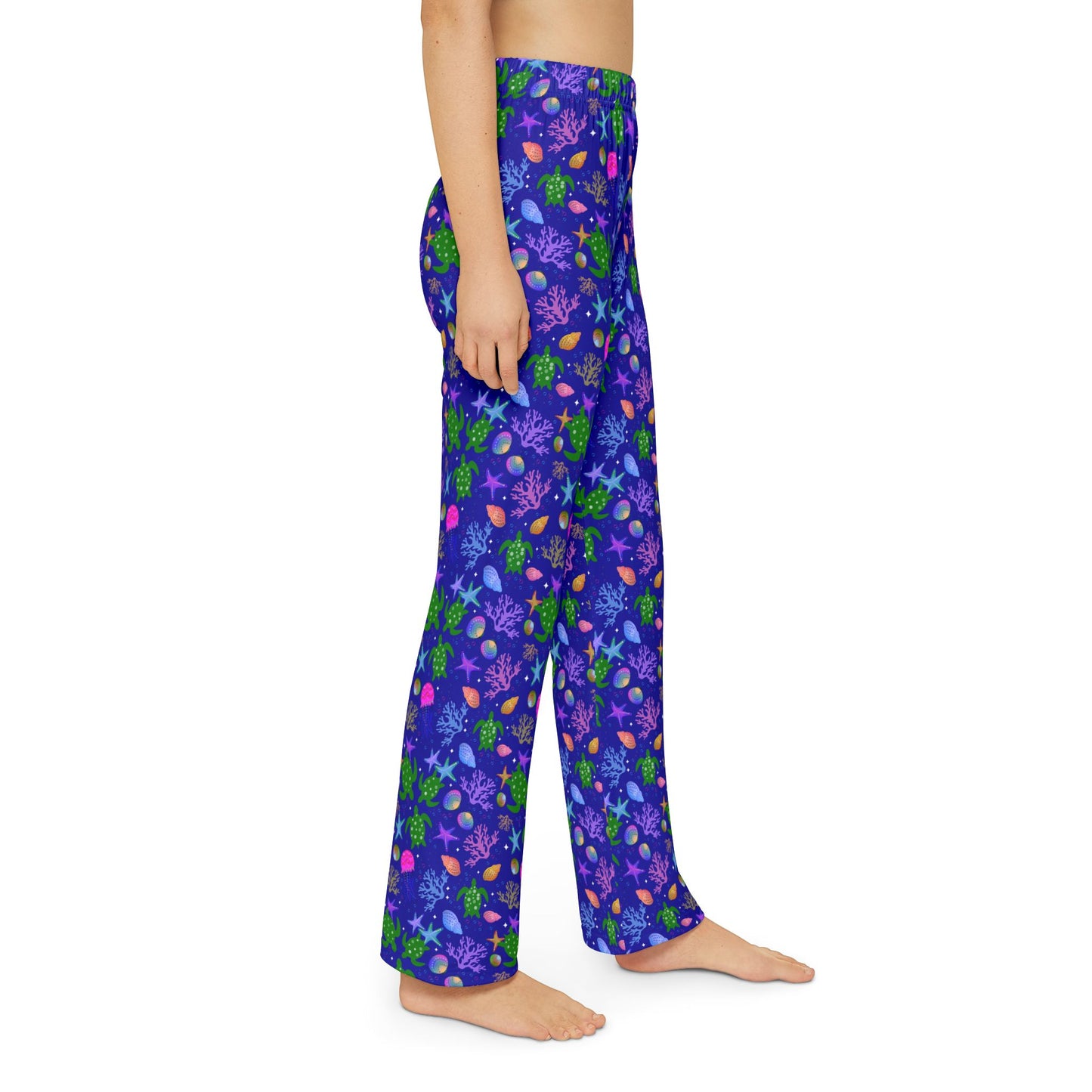 Turtle in Blue ocean Kids Pajama Pants