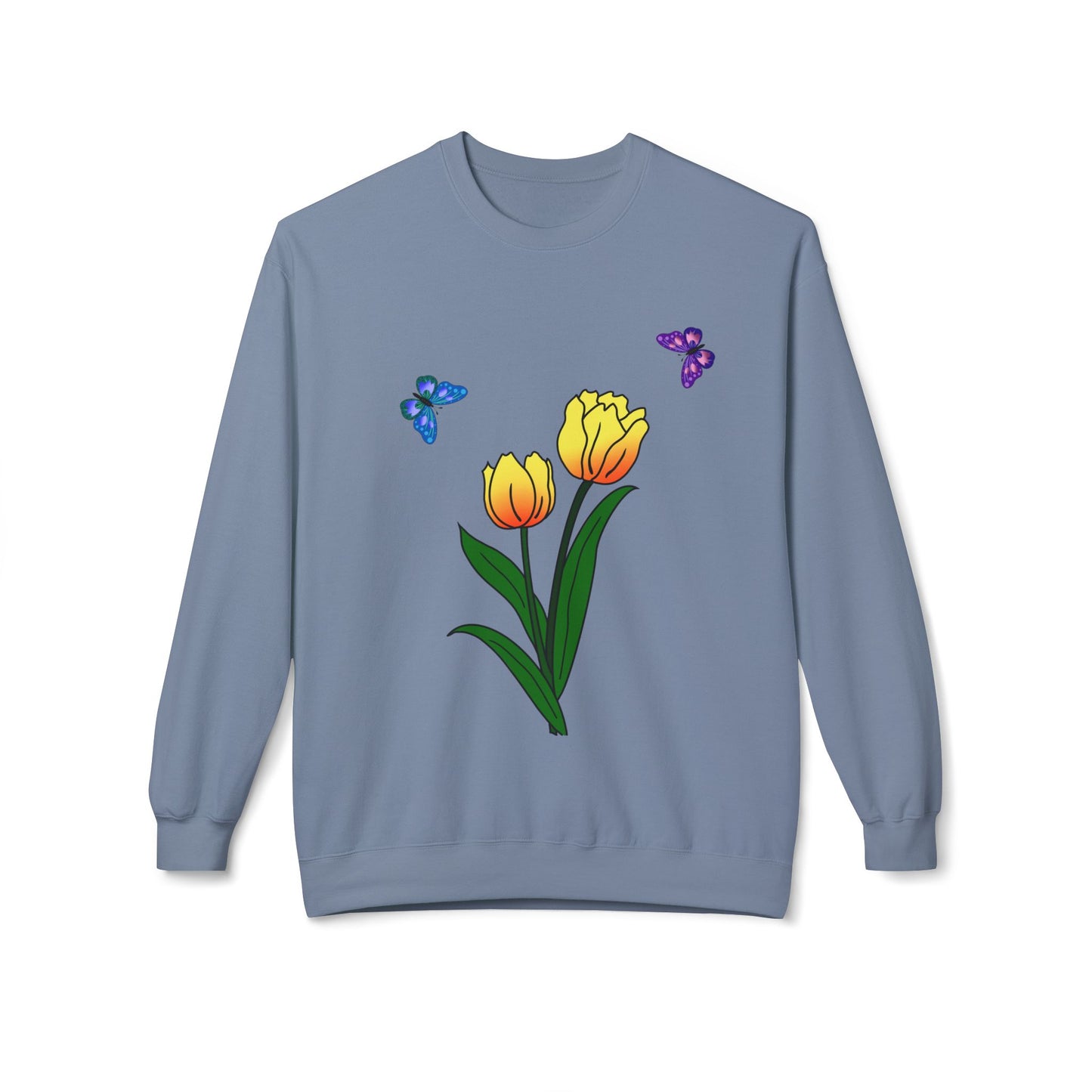 Tulip Butterfly Flower Crewneck Sweatshirt