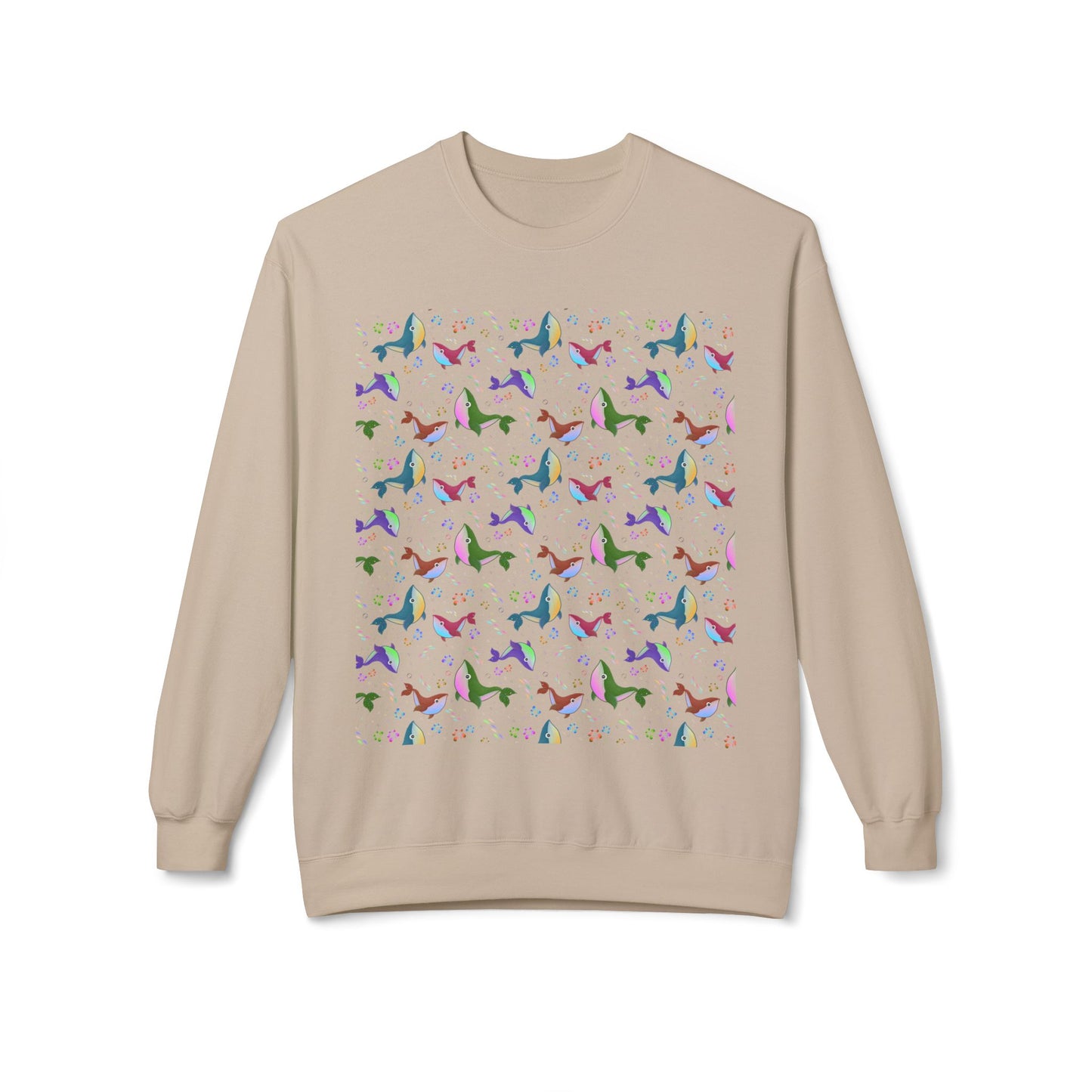 Colorful Whale Crewneck Sweatshirt