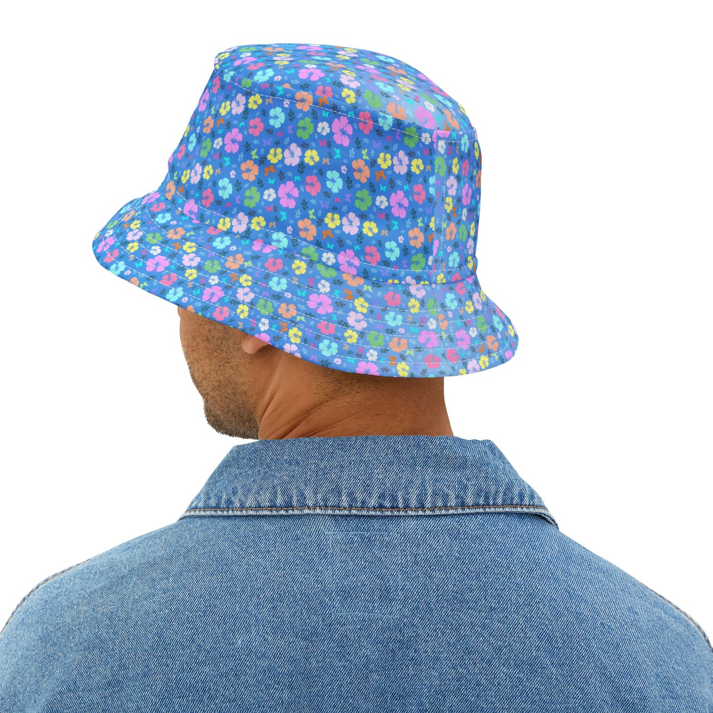 Flower Bucket Hat Blue