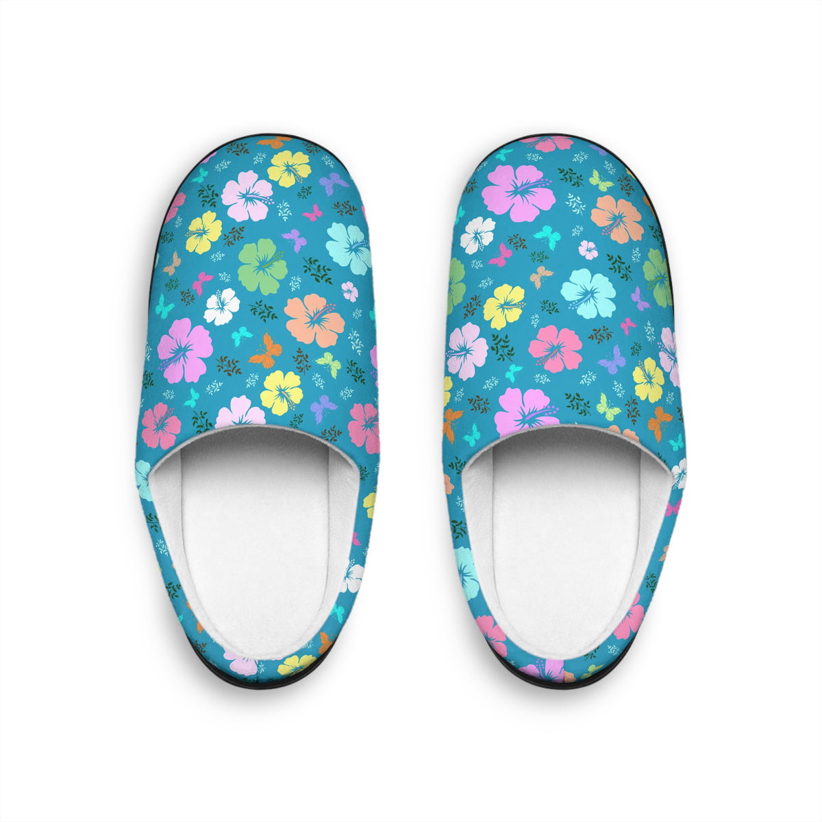 Flower Women's Indoor Slippers Turquoise