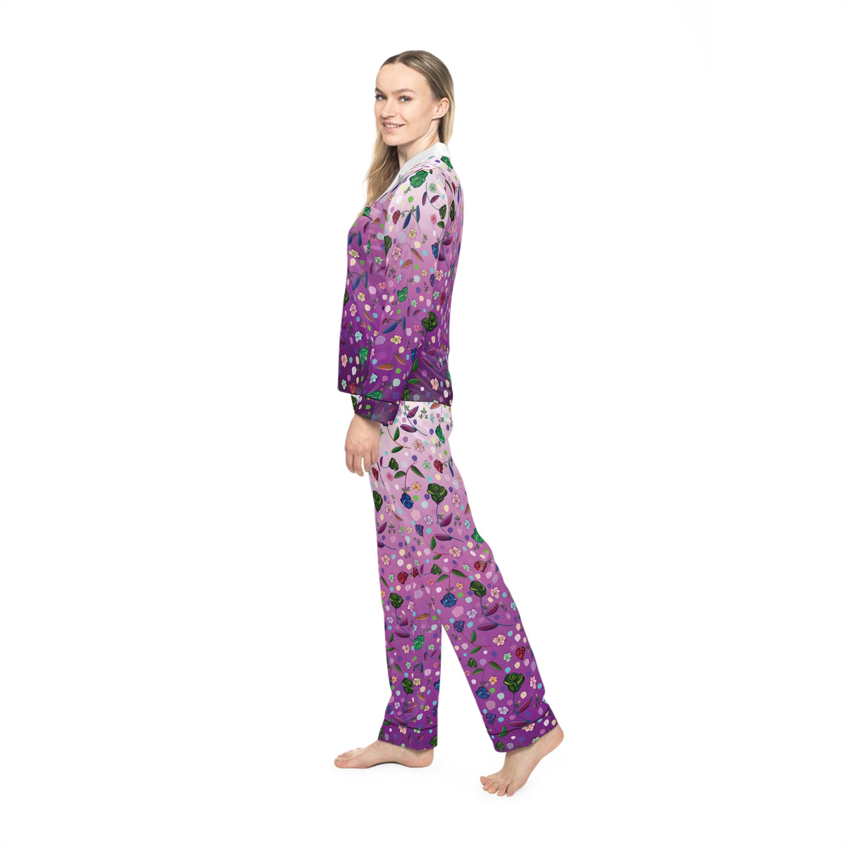 Rose Satin Pajama Purple