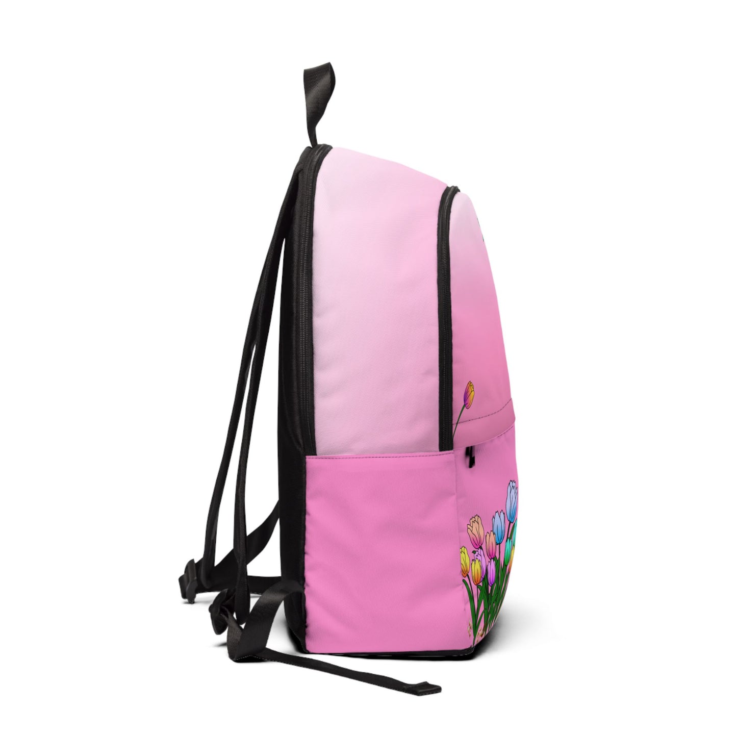 Pink Floral Tulip Backpack — Spring Garden School Bag