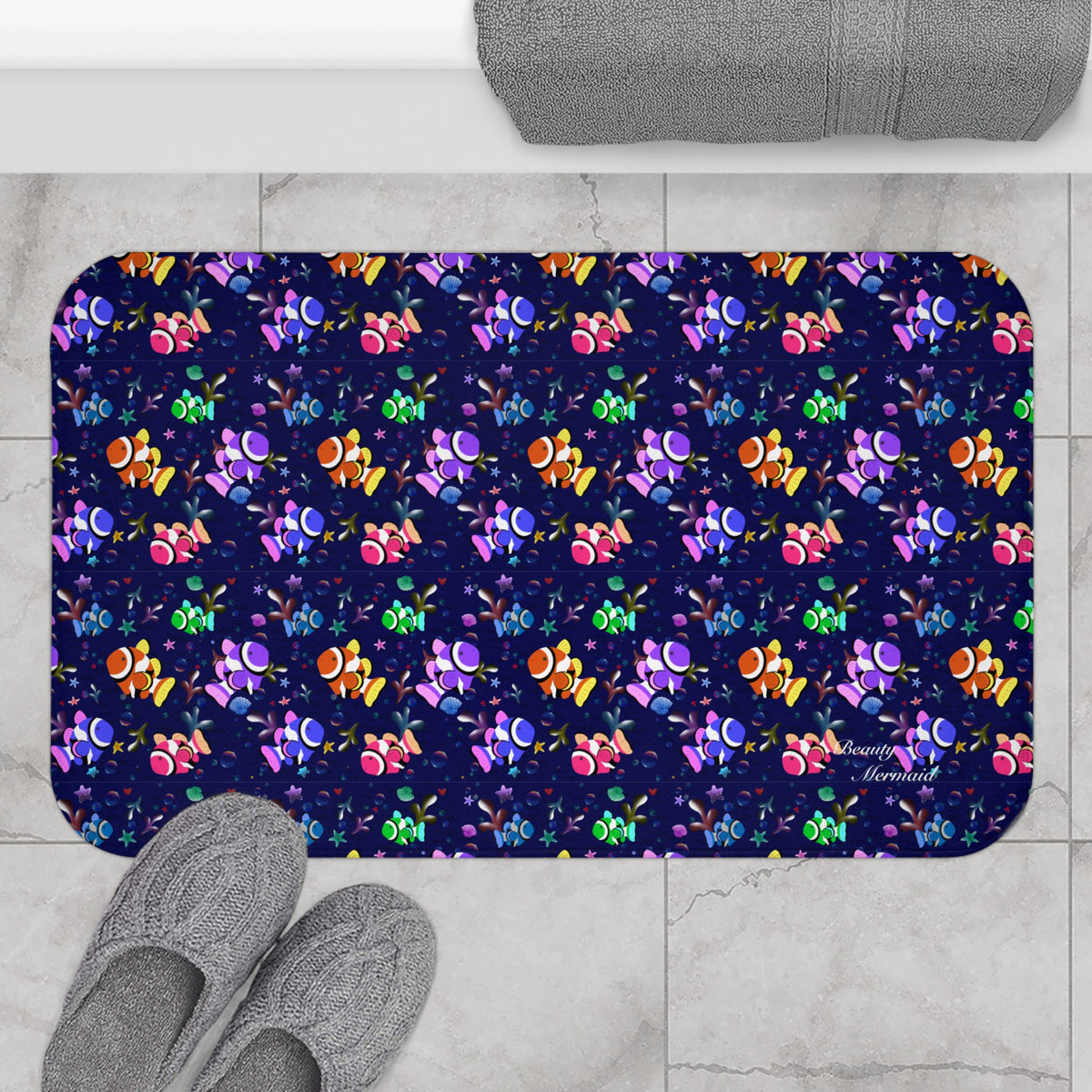 Colorful Clownfish Bath Mat