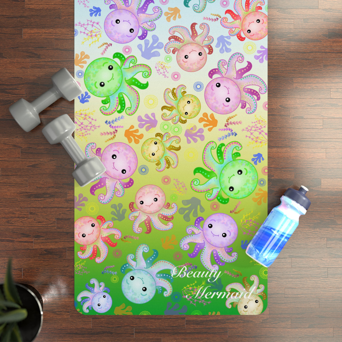 Octopus Rainbow Yoga Mat