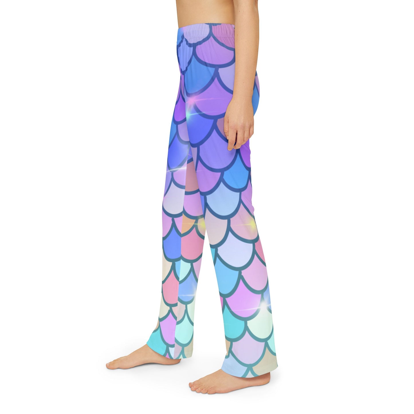 Colorful Mermaid Scales Kids Pajama Pants