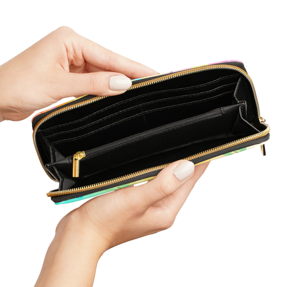 Flower Zipper Wallet Rainbow