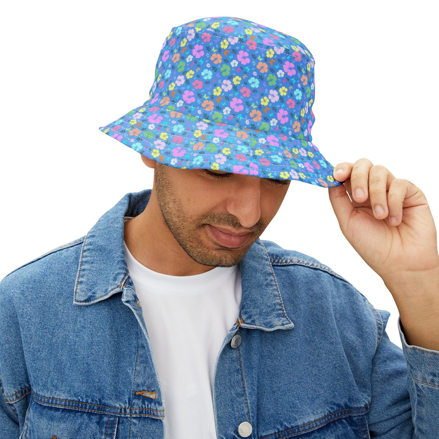 Flower Bucket Hat Blue