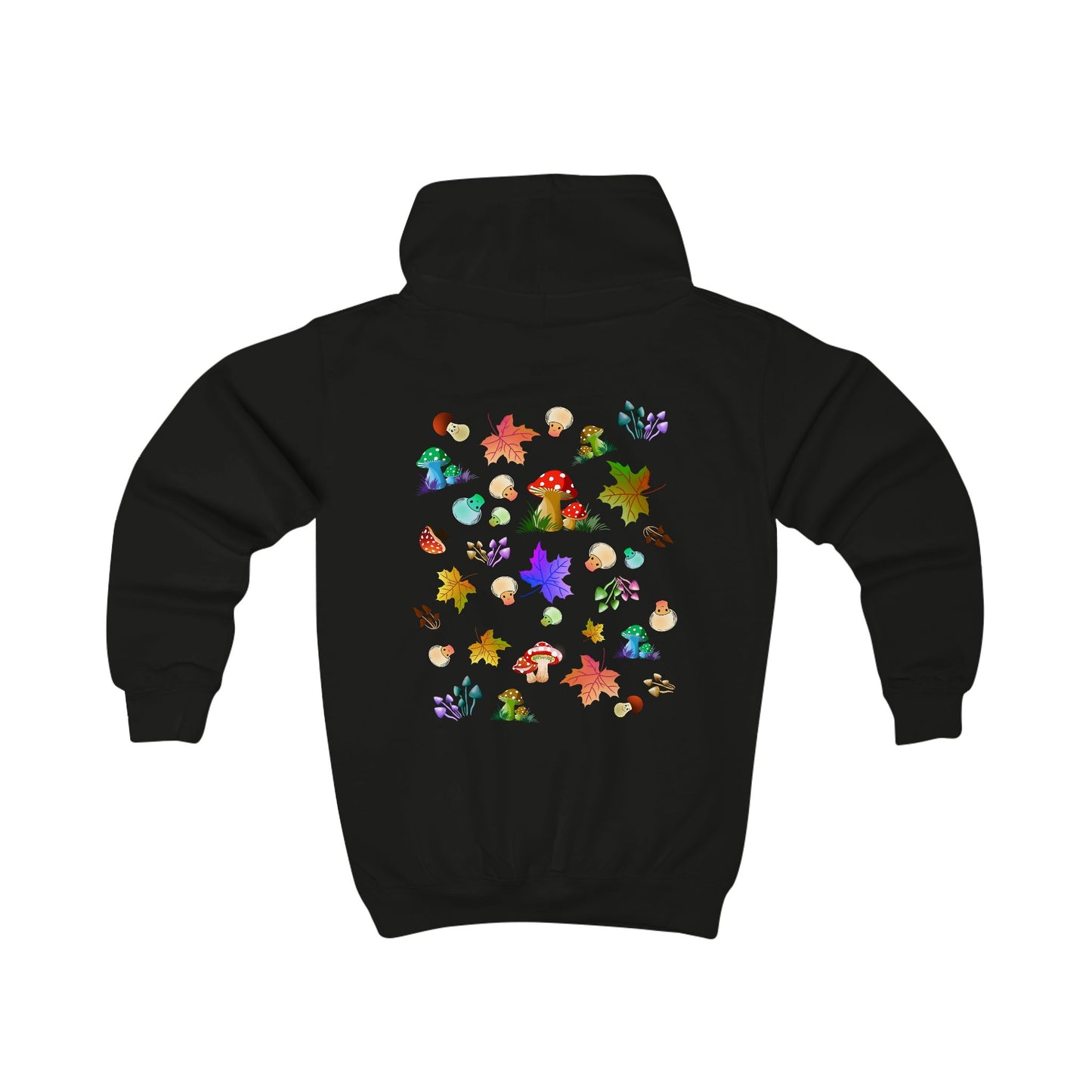 Mushroom Maple Leaves Kids Hoodie