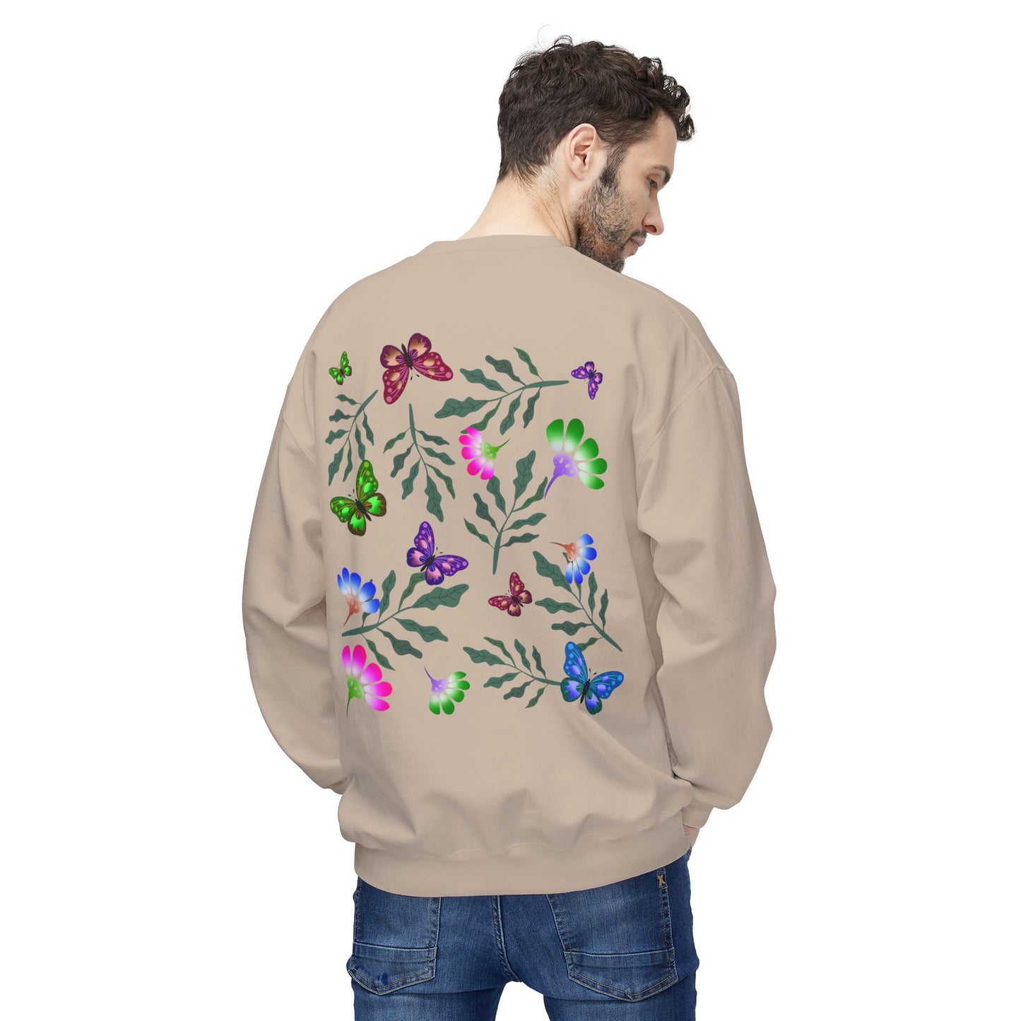 Tulip Butterfly Flower Crewneck Sweatshirt