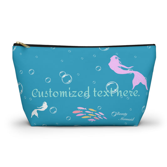 Personalized Mermaid Blue Ocean Pouch