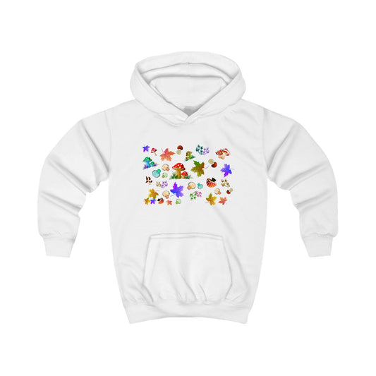 Mushroom Maple Leaves Kids Hoodie