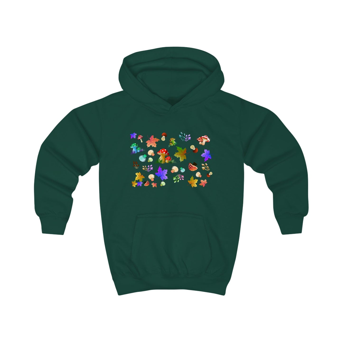 Mushroom Maple Leaves Kids Hoodie