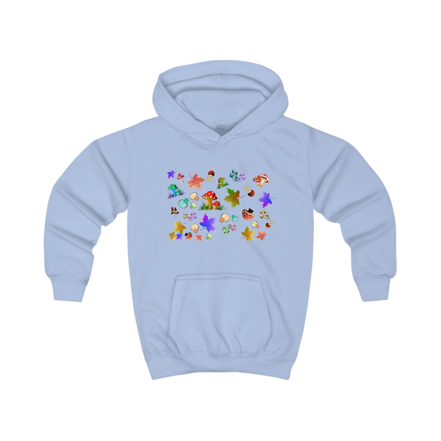 Mushroom Maple Leaves Kids Hoodie