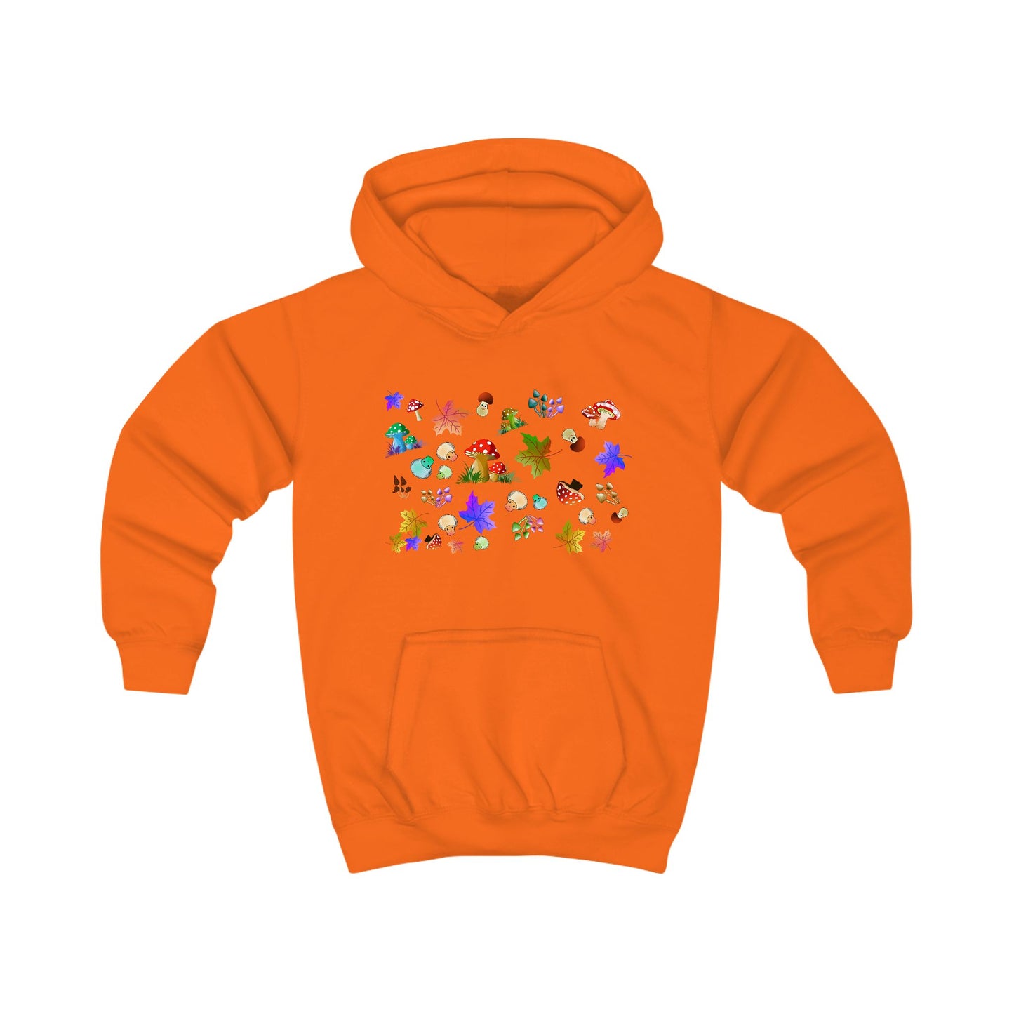 Mushroom Maple Leaves Kids Hoodie