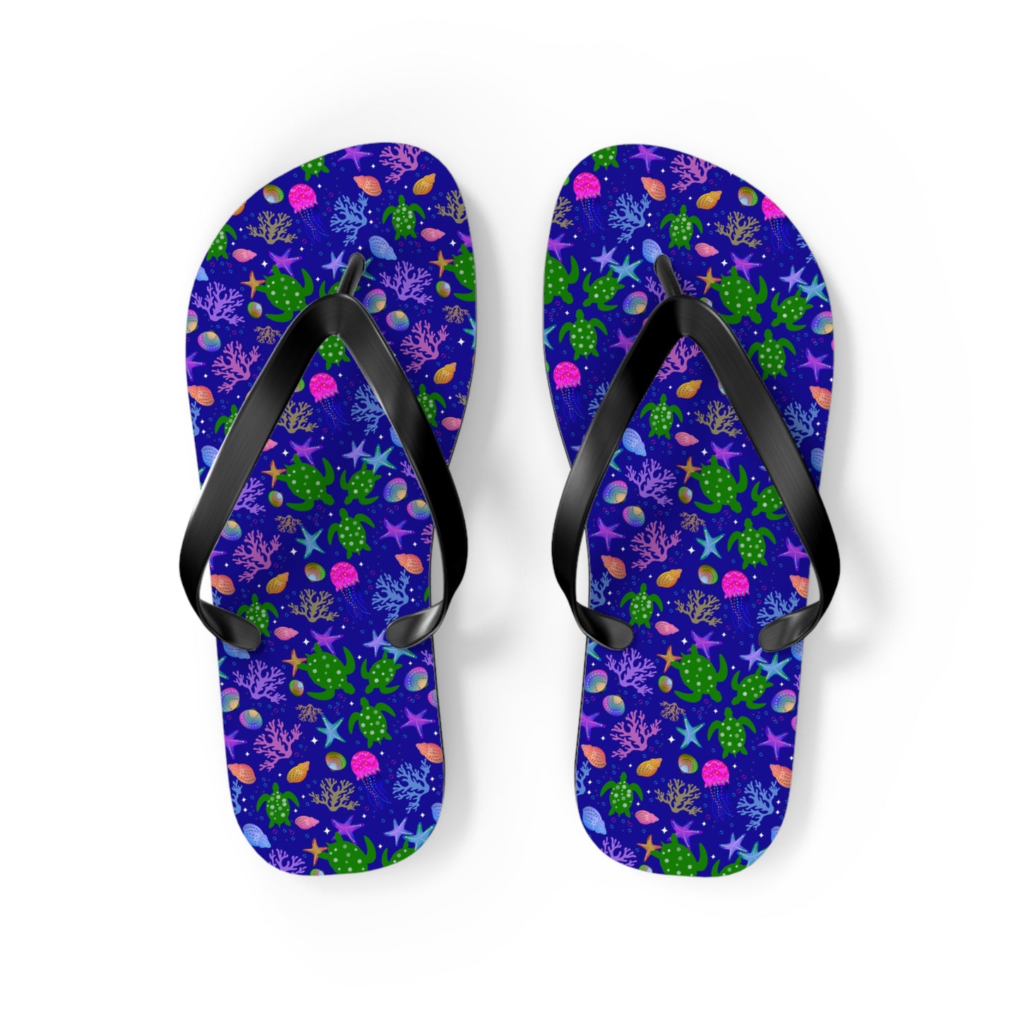 Turtle Jellyfish Flip Flops