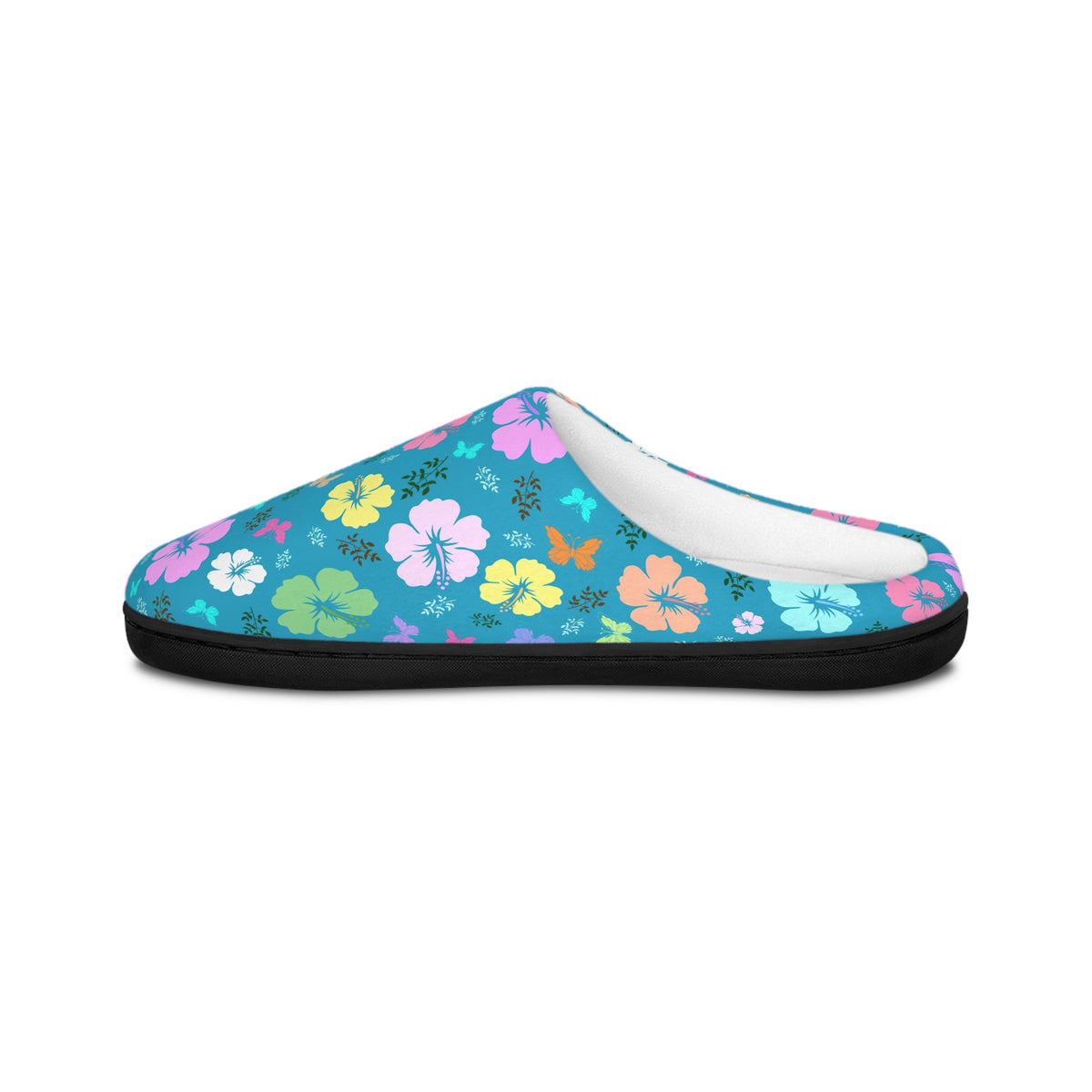 Flower Women's Indoor Slippers Turquoise
