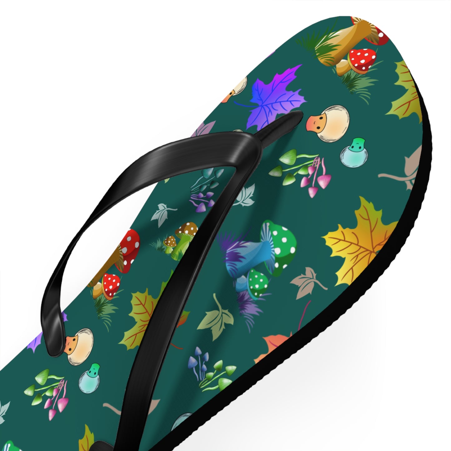 Mushroom Maple Leaves Flip Flops